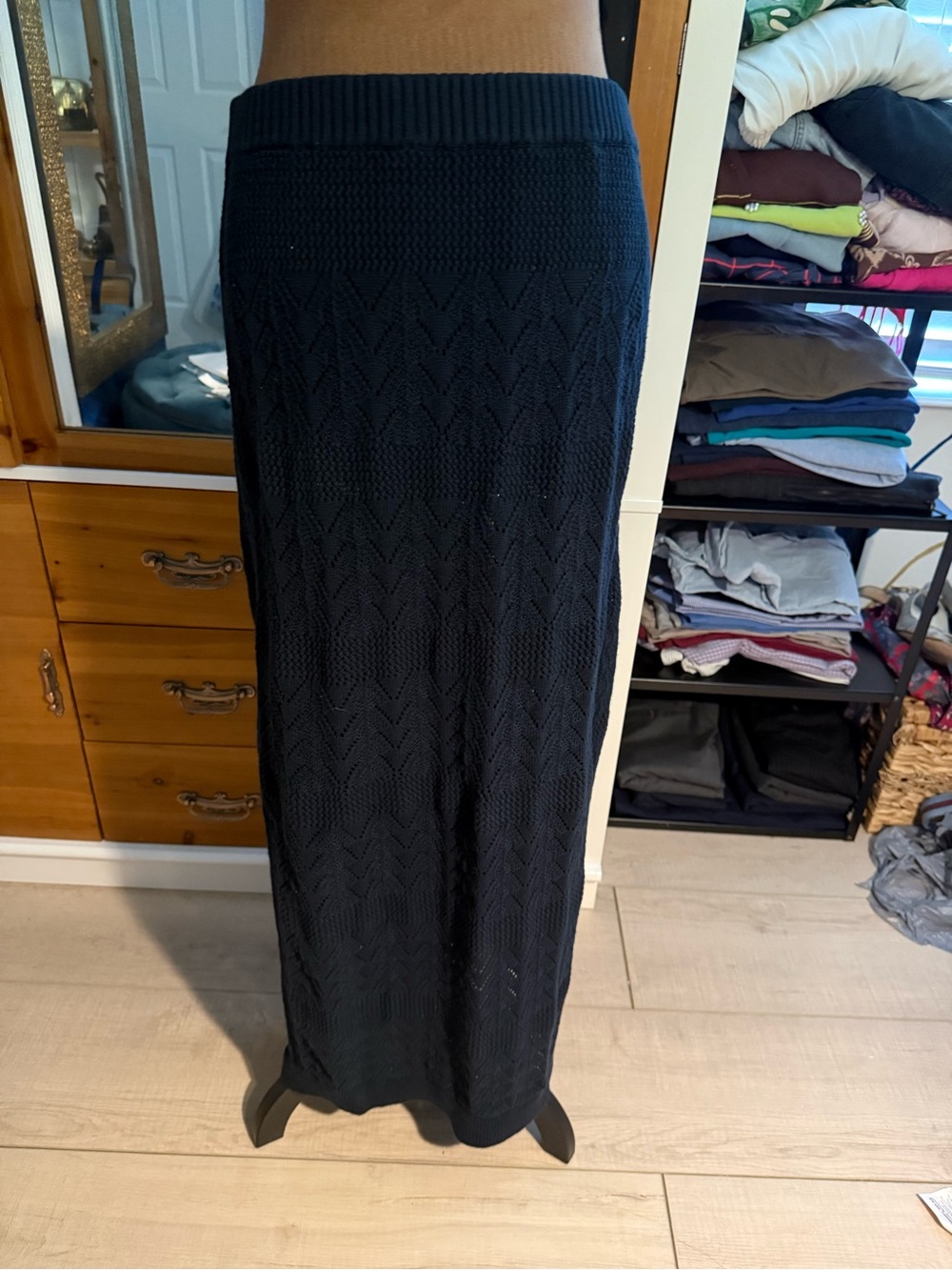 Splendid Navy Blue Knit Maxi Skirt